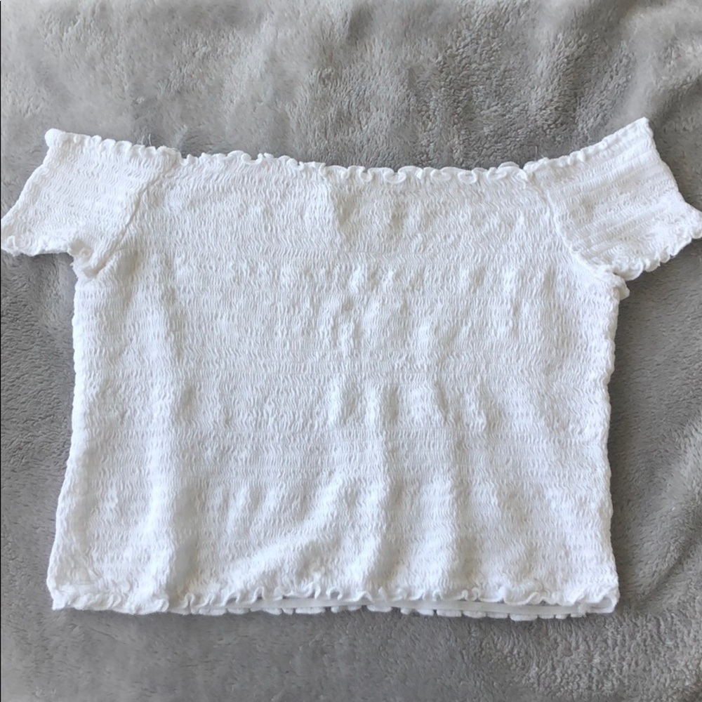Off The Shoulder White Crop Top